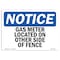 Signmission OSHA Notice Sign, 18" Height, Rigid Plastic, Gas Meter Located On Or Side Of Fence Sign, Landscape OS-NS-P-1824-L-13008 - alternate 1